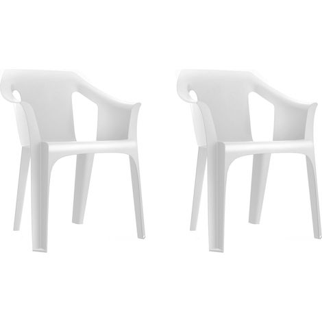 Set 2 sillas con brazos interior, exterior blanco COOL garbar (1/5)