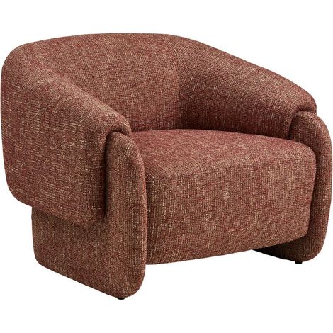 Fauteuil design tissu maillé rouge bordeaux chiné - LEWIS (1/5)