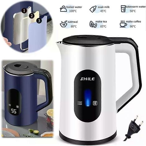 Großer elektrischer Wasserkocher aus Edelstahl, 22 Liter, 1500 W, Schnellkochfunktion, multifunktional, zum Kochen von Wasser für Tee und Kaffee (1/4)