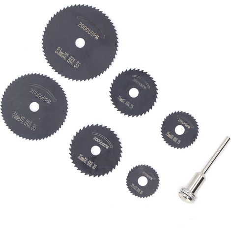 Lot de 6 lames de scie circulaires HSS (acier rapide) pour perceuses, avec queue de 1/8 po (1/5)