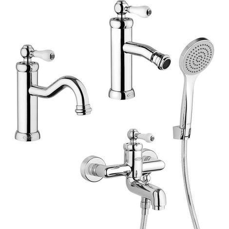 Set miscelatori lavabo bidet e gruppo vasca Tosca di Jacuzzi Rubinetteria in ottone cromato (1/5)
