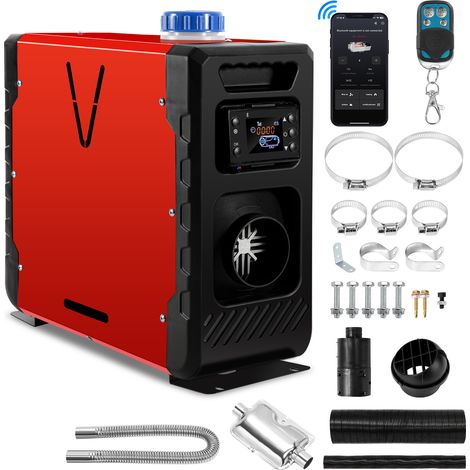 Jiubiaz Riscaldatore diesel ad aria – 8 kW – 12/24 V – Bluetooth, LCD e telecomando – 1 uscita aria – verticale – serbatoio 5 L – tutto in uno (1/5)