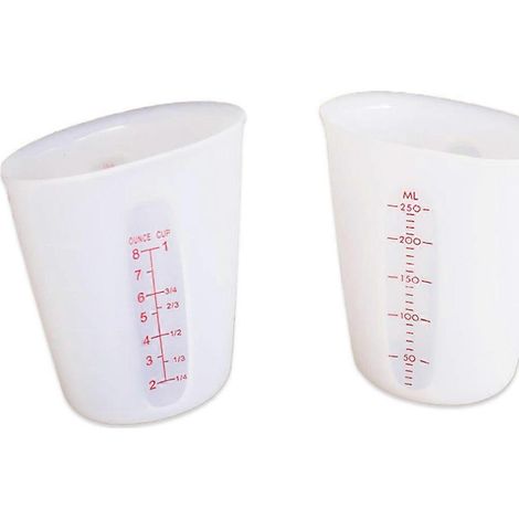 tasses à mesurer en silicone translucide de 250 ml avec double graduation, pour la cuisson ( )