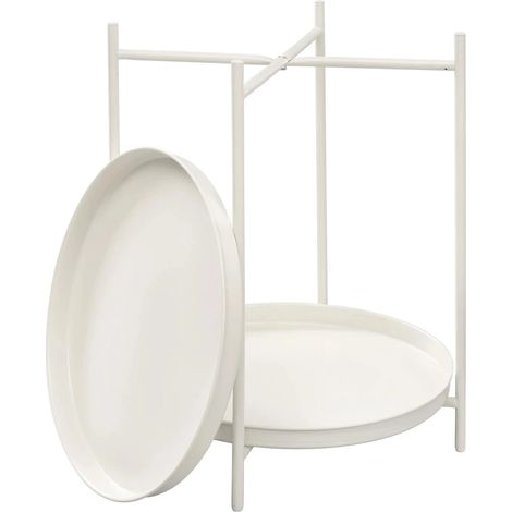 Table d'appoint ronde en métal avec étagères, 44 x 44 x 53 cm, charge max 20 kg (1/5)