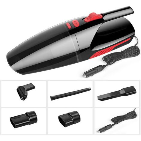 Aspiradora de mano de 120 W con luz LED, apta para usar en el coche y en casa, elimina líquidos, partículas y pelos. (1/5)