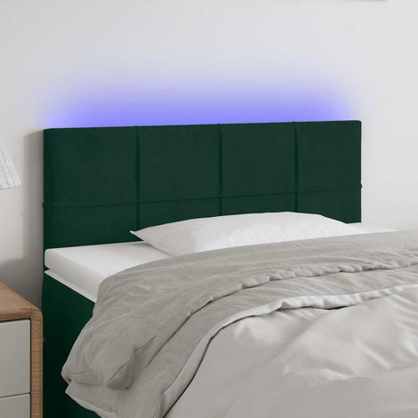 Tête de lit à LED - Design industriel - Pour Lit adulte - Vert foncé 80x5x78/88 cm Velours Chic-379928 (1/5)