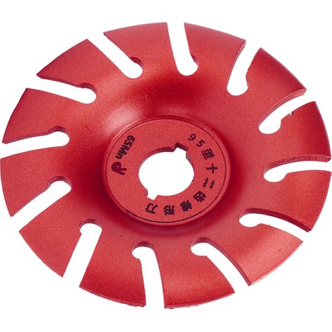 Disque à modeler pour meuleuse d'angle, 12 dents, acier inoxydable, 95 mm, rouge, pour le travail du bois. (1/5)