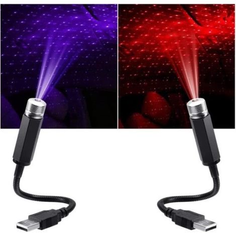 2Pcs USB Durable Mini Star Projection Light,LED Car Roof Star Night Light Projector,Portable Atmosphere Decorations Lamp, (1/4)