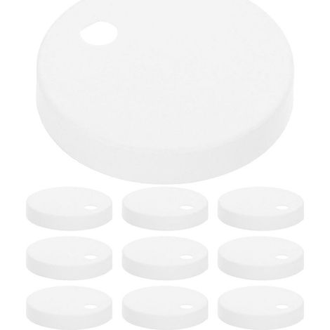 Lot de 10 cache charnières de siège de toilette : cache boulons en plastique blanc de 55 mm Quincaillerie décorative pour l’installation d’un siège de toilette. (1/5)