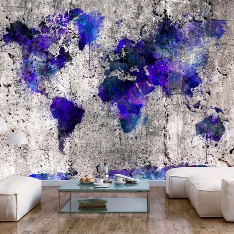 Papier Peint "World Map : Ink Blots" 105 x 150 cm (1/2)