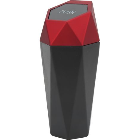 Car bin with airtight lid, red, stylish, versatile, for vehicles, home, office, kitchen (1/5)