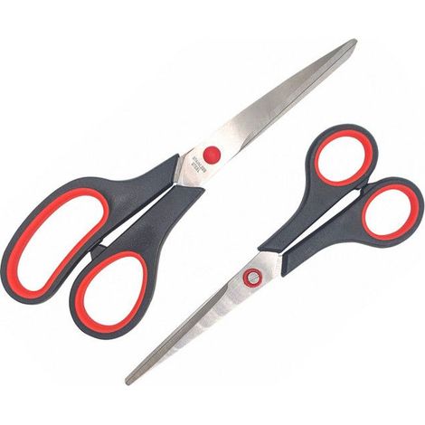 Ciseaux - Lot de 2 paire - 17 et 20 cm - Tous supports - Bureau - Loisirs créatifs