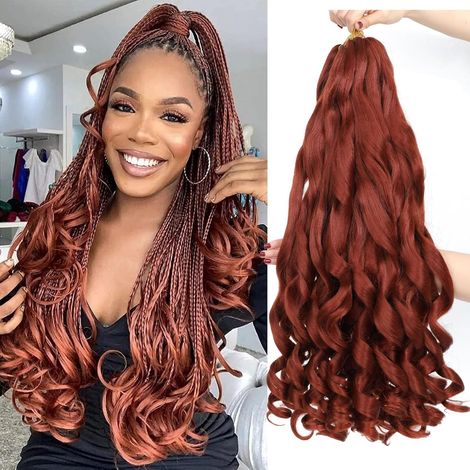 Cheveux à tresser bouclés à la française, pré-étirés de 56 cm (22 pouces), 159 kg (350 lb), ondulés et souples, pour femmes noires (56 cm (22 pouces) (7 paquets), 159 kg (350 lb))