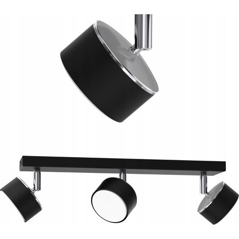 DECKENLEUCHTE SCHWARZ CHROM BEWEGLICHE LED GX53 POLNISCHE LAMPE