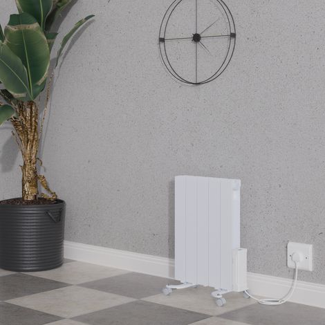 Electric Oil Filled Radiator WiFi Timer Portable Wall Mounted Thermostat Heater White 900W (1/5)