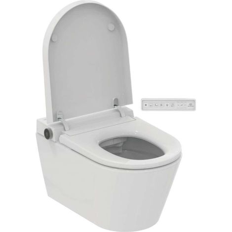 Ideal Standard i.life E - Dusch-WC mit Keramik, Wandmontage, SoftClose, RimLS+, weiß K875501