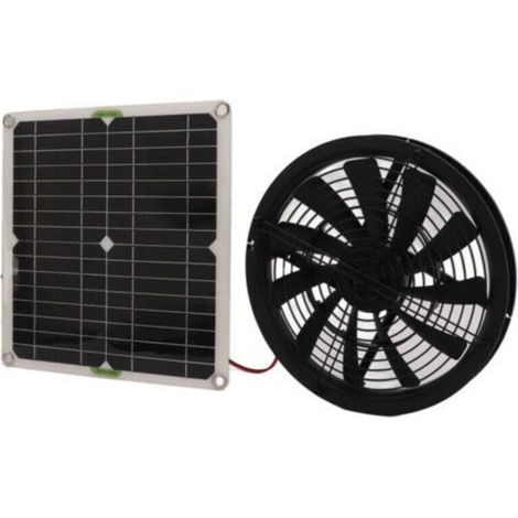 Ventilateur Alimenté par Panneau Solaire 100W, Puissant Ventilateur D'extraction Solaire avec Coque, Ventilateur de Refroidissement Compact pour RV, Serres, Salle de Bain