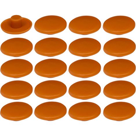 20x Cache vis en plastique 4 x 2,7 x 11,8mm Confirmat Meuble Capuchon Bouchon Trou Protection Universel, marron rougeâtre