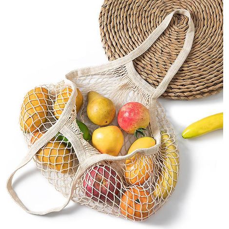 beige,3 Paquet Sac Legumes Courses Reutilisable,filet Sac Stockage Produit Rutilisable Coton Avec Serrage,sacs En Fruit Legume Rutilisables En Mai (1/5)