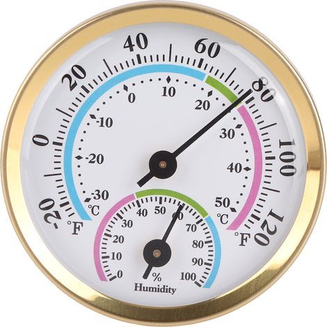 Mini pointer-type thermometer and hygrometer, indoor temperature and humidity gauge (1/5)