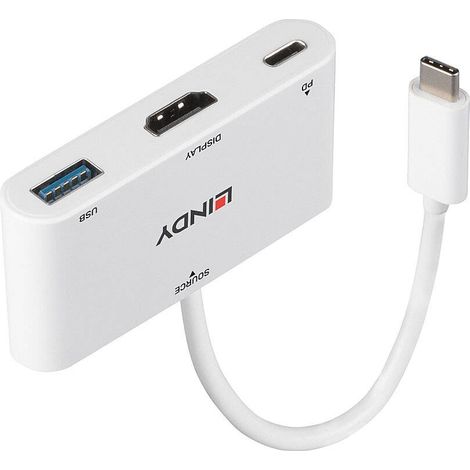 LINDY USB-C® Adaptateur [1x USB-C® mâle - 1x HDMI femelle, USB 3.0 femelle type A] 43340 0.18 m (1/4)