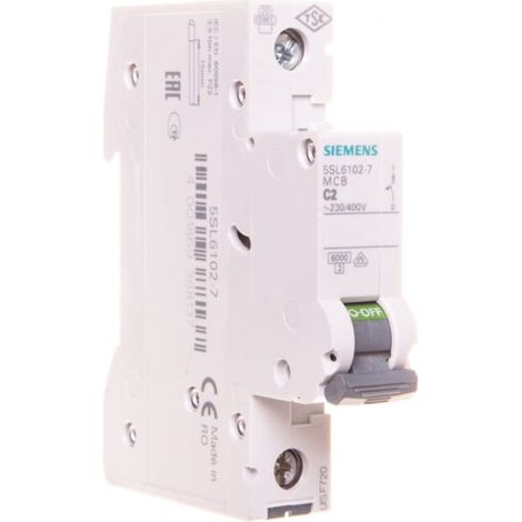 Disyuntor CA SENTRON 5SL6 1P C 2A 6kA 5SL61027
