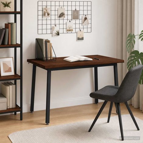 vidaXL 120 x 80 x 75 cm Madera de Acacia Sólida Marrón oscuro y negro (1/5)