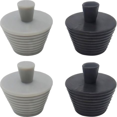 Lot de 4 pièces - Bouchon de vidange - Crépine - Bouchon de lavabo - Bouchon de baignoire - Crépine d'évier - Bouchon en caoutchouc pour évier - Bouchon universel pour baignoire - Bouchon de vidange p (1/5)