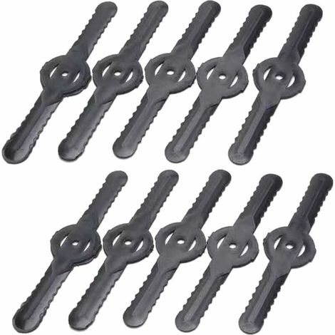 Remplacement des Têtes de Lame de Coupe-Herbe Tondeuse à Gazon Lames de Débroussailleuse Têtes de Lame De Désherbant(Plastic blade x 10) (1/5)