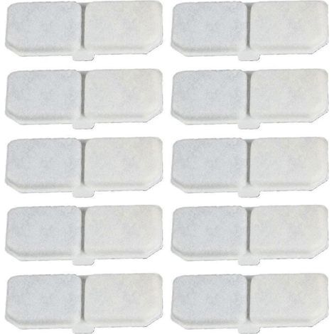 Lot de 10 filtres de rechange pour fontaine à eau pour chat, éléments filtrants à charbon actif pour distributeur d'eau (1/5)