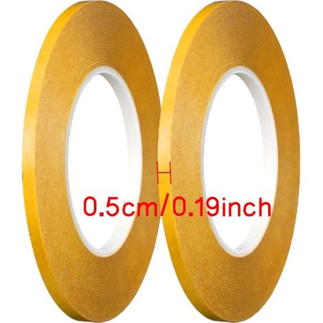 Doppelseitiges Klebeband, hohe Temperaturbeständigkeit, unsichtbare Oberfläche, 5mmx50mx2pc (1/2)