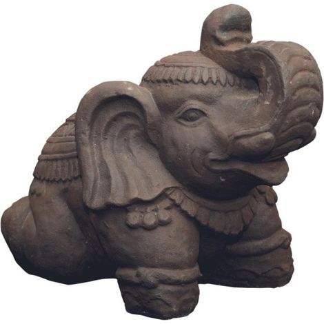Statuette jardin éléphant sacré 30 cm - Gris anthracite 30 cm (1/2)