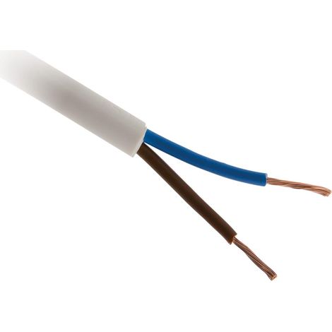 Câble d'alimentation électrique H05VV-F 2x1mm² blanc - 180m - Zenitech (1/2)