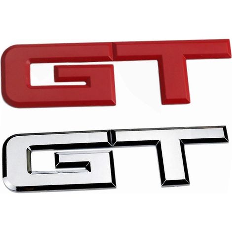 2 Stück 3D Gt Logo Autoaufkleber Mode Auto Dekoration Aufkleber für Focus 1 2 3 7 Mondeo Auto Styling - Rot und (1/4)