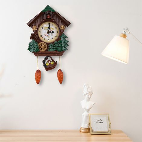 Horloge à coucou, horloge murale en forme de cabane dans les arbres, décoration vintage pour la maison (1/5)