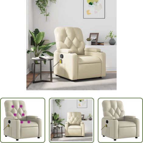 vidaXL Cremesessel -  Massagesessel Creme Kunstleder