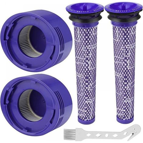 Filtre V8 Pour Dyson 2 Pièces V7 V8 Pré-Filtre Et Filtre Moteur Pour Dyson V8 V7 Animal Plus Extra Absolute Fluffy Aspirateur À Batterie Motorhead Ensemble De Filtres Hepa Avec Brosse De Netto (1/5)