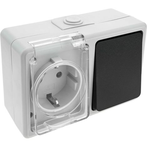 Montage en surface étanche IP54 16A 250V avec interrupteur et schuko (1/5)