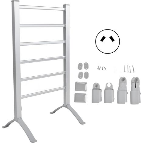 Sèche-serviette électrique 100W en alliage d'aluminium, étagère de séchage IPX4, étanche, pour maison, prise AU 220V (1/5)