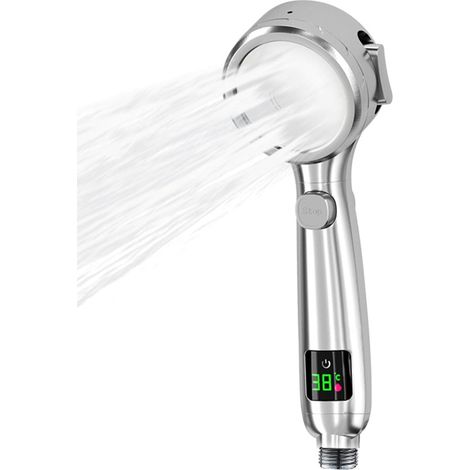 Duschkopf-Temperaturanzeige, LED-Temperatur-Duschkopf – Hochdruck-Handbrause, wassersparender Duschkopf mit 4 Sprüheinstellungen (1/5)
