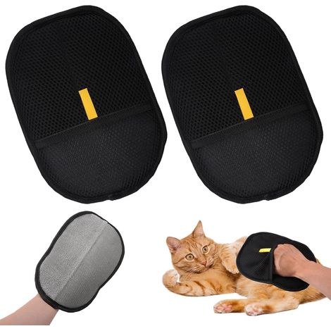 2 Pièce Gants de Toilettage Statiques Remover Static Double Sided Grooming Reusable Pets Hair Glove for Washing, Deshedding, Grooming Gants D'épilation Animaux de Compagnie pour Chiens et Chats (1/5)