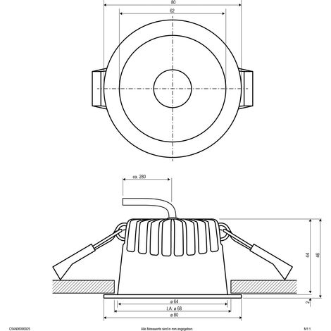 EVN LED-Downlight CCT C54N06090925 schwarz