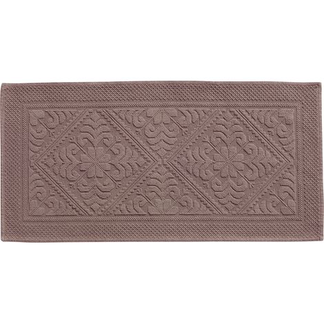 VIVARAISE - Tapis de bain Vivaraise Enzo en coton - Noisette - 54 x 110 cm (1/3)