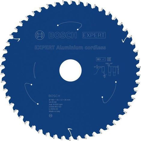BOSCH Kreissägeblatt EXPERT Aluminum Außen-Ø 190 mm Zähnezahl 54 HLTCGBohrung 30 mm Schnittbreite 1,8 mm HM (1/2)