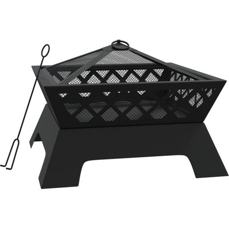 Maison Exclusive - Braciere con Attizzatoio 50 cm XXL in Acciaio