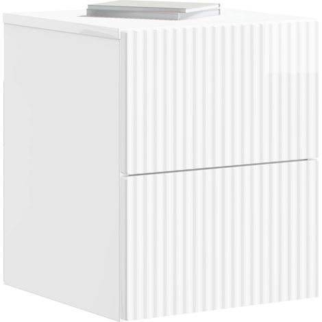 Maison Exclusive - Mobiletto da notte a muro Bianco Lucido 33 x 34,5 x 40 cm