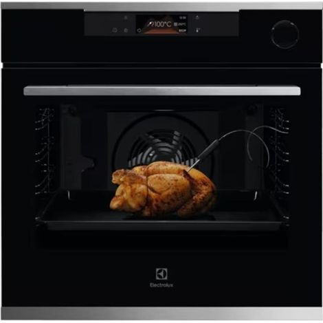 Electrolux 700 Serie KOCBH39X Einbau-Multifunktionsbackofen Elektro 60 cm SteamCrisp Schwarzes Glas Ästhetik mit Fingerabdruck-resistente Edelstahl-Oberfläche Klasse A (1/2)
