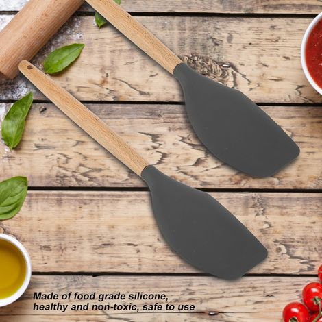 1 Spatule, silicone alimentaire, manche bois, résistance chaleur, cuisine maison restaurant(Troisième trimestre : septembre) (1/5)