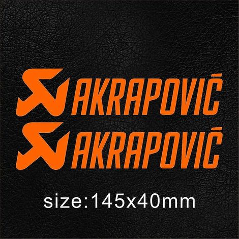 1 paire d'autocollants Akrapovic en vinyle pour pot d'échappement, silencieux, embout, réservoir, casque, logo. Couleur : Orange-A (1/4)
