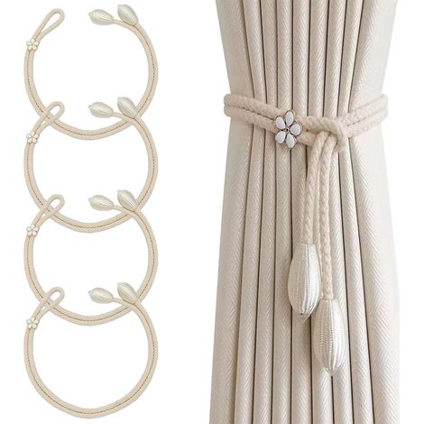 tiras para cuentas grandes, tiras de cortina de algodón hechas a mano, las tiras de cortina son lo suficientemente fuertes como para no deformarse fácilmente, adecuadas para la decoración del hogar y  (1/4)